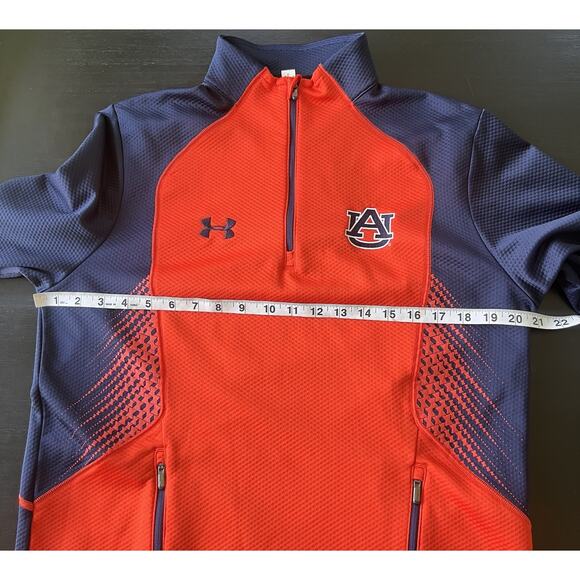 Under Armour Auburn Tigers Long Sleeve Pullover Sweatshirt  1/4 Zip Sweater Sz M - Picture 7 of 8